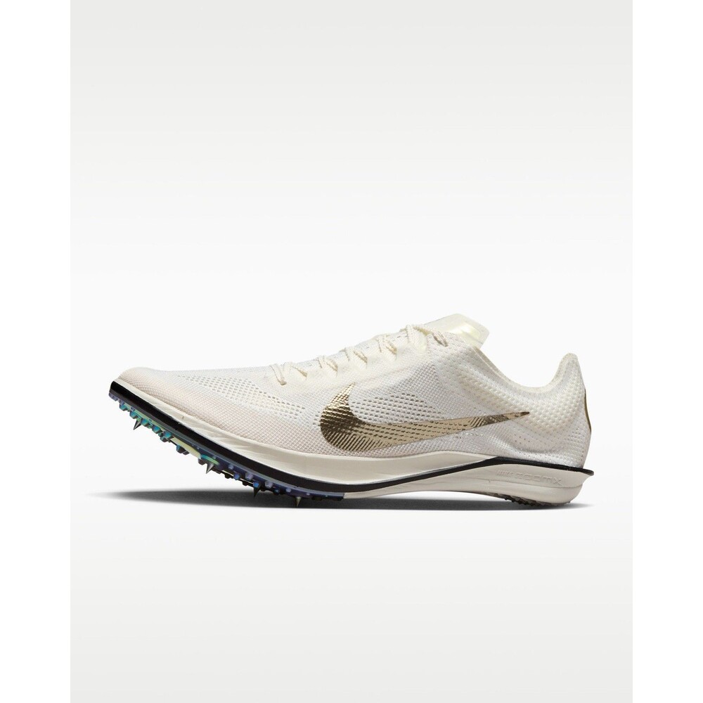 Nike Women's Racing Spike Sneakers in Cream with Gold Swoosh